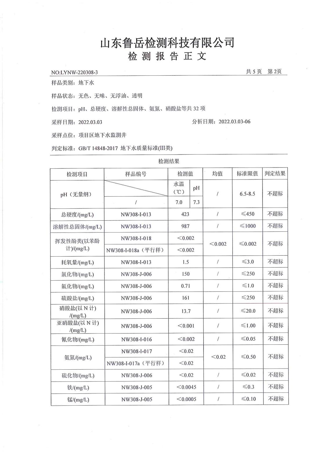 山東德源環(huán)氧科技有限公司地下水檢測(cè)報(bào)告02